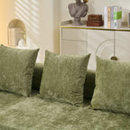 78.8" Convertible Folding Floor Sofa Bed | Chenille Couch with Foldable Armrests | Sponge + Spring Support | 3-Tiered Space-Saving Design | Free Pillows Included | Anti-Slip Base | No Assembly | Living Room, Bedroom, Studio | Green/Beige/Blue/Gray/Or