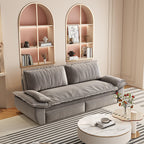 73.2" Queen Pull-Out Sofa Bed | 3-in-1 Convertible Sleeper Sofa | Chaise Lounge & King Bed | Premium Velvet + High-Density Foam | Steel Reinforced Frame | Space-Saving Modern Design | Beige/Gray/Camel/Blue