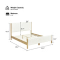 Queen/King Size White Boucle Upholstered Platform Bed | Natural Rubberwood Legs | Sustainable Engineered Wood Frame | No Box Spring Needed | Scandinavian Modern Style | White