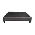 Twin/Full/Queen/King Size Low Profile Platform Bed Base | Upholstered Dark Gray Linen Fabric | Headboard Attachment Kit Included | Plywood & Wood Frame | No Box Spring Needed | Dark Gray