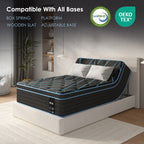 Queen/King — 10" Hybrid Medium Firm Mattress | Individually Pocketed Innerspring + Memory Foam | Breathable Knitted Cover | Enhanced Airflow | CertiPUR-US Certified | Bedroom | Black/Blue