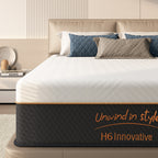 Full/Queen/King — 12" Hybrid Medium Firm Mattress | Individually Pocketed Innerspring + Memory Foam | Edge Support | Breathable Knitted Cover | Motion Isolation | CertiPUR-US Certified | Bedroom | White/Black