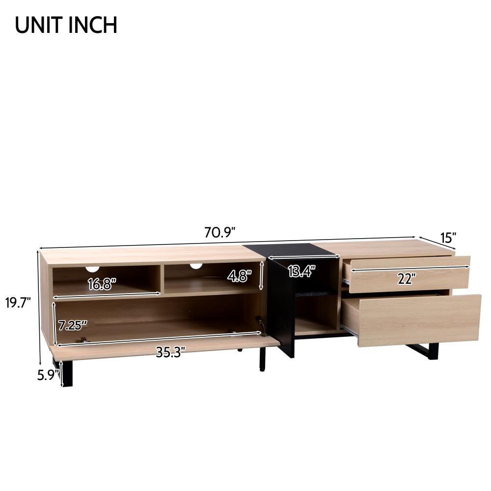 Modern TV Stand for 80'' TV with Double Storage