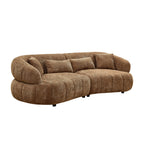 102.36 inch Cloud-Like Sofa,Modern Sectional Curved Sofa,Textured Fabric Couch,Upholstered  4-Seat Comfy Sofa for Living Room,Beige