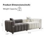 83.46" Modern Bubble Modular 3-Seat Velvet Sofa | Ergonomic Cushion Back Design | High-Density Foam Fill | Sturdy Wood Frame + 6 Metal Legs | 750 lbs Capacity | Versatile Configuration | Living Room, Bedroom | White-Gray/Blue/Pink/Black/Gray/Green/Wh