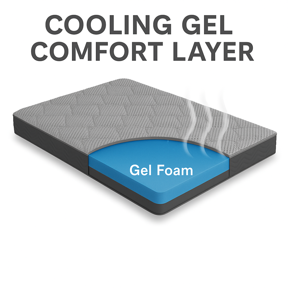 Twin/Queen/King — 12" Hybrid Medium Firm Mattress | Pocketed Coil Innerspring + Cooling Gel + Memory Foam | Knitted Breathable Top Panel | Low Motion Transfer | CertiPUR-US Certified | Bedroom | Black/Gray