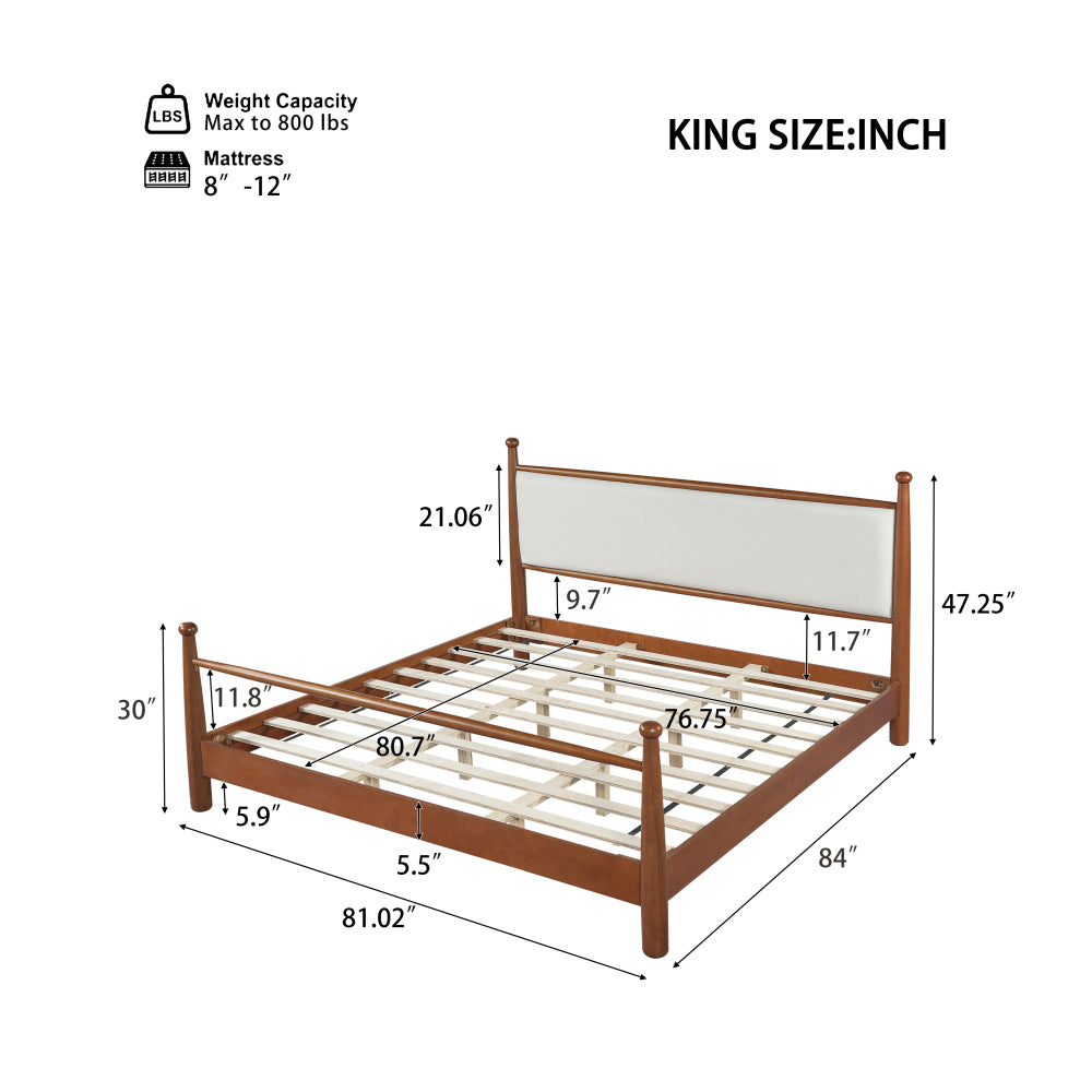 Solid Poplar & Plywood Platform Bed