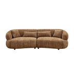 102.36 inch Cloud-Like Sofa,Modern Sectional Curved Sofa,Textured Fabric Couch,Upholstered  4-Seat Comfy Sofa for Living Room,Beige