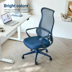 Ergonomic High-Back Mesh Office Chair | 350 lbs Capacity | 7-Level Aluminum Dual-Track Lumbar Support | Integrated Molded Foam Seat | Butterfly Upright Lock | SGS Class 3 Gas Lift | Fireproof | Home Office | Yellow/Green/Blue