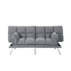 67" Multifunctional 2-Seat Sofa Bed | Foldable Corduroy Couch | 3-Position Adjustable Backrest + Armrest | High-Density Foam | Sturdy Wood + Metal Frame | 3-Second Switch | Living Room, Apartment, Studio | Light Gray/Black/Dark Gray/Green/Yellow