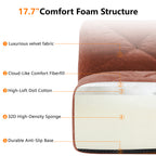 2-Piece Modular Cloud Sofa Set | 2+2 Deep-Seat Velvet Couch | 32D High-Density Boneless Foam | Retro Tufted Rounded Design | Flexible Layout | No Assembly Required | Living Room, Apartment | Camel/Red/Green/Blue