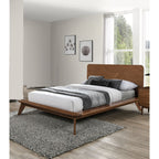 Walnut Color Eastern King Size Bed Solid wood