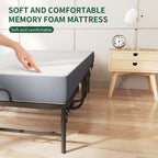 Extra Long Folding Bed for Tall People, Heavy-Duty 450lbs Capacity Rollaway Guest Bed with 5" Memory Foam Mattress