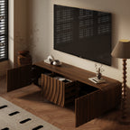 58''Tv Console With Mid Century Unique Spiral