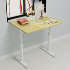 Height-Adjustable Standing Desk — 39" Manual Crank Sit-Stand Desk for Kids & Adults | Ergonomic Home Office Study Table | Sturdy Dual-Column Frame | No Electricity Needed | Compact Minimalist Design | White