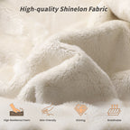 Queen/King Size Cloud Upholstered Platform Bed | Adjustable Sliding Side Shelves | Sherpa Chenille Fabric | CertiPUR-US & OEKO-TEX Certified Foam | Anti-Collision Low Profile | No Box Spring Needed | Off White