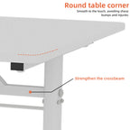 Height-Adjustable Standing Desk — 39" Manual Crank Sit-Stand Desk for Kids & Adults | Ergonomic Home Office Study Table | Sturdy Dual-Column Frame | No Electricity Needed | Compact Minimalist Design | White