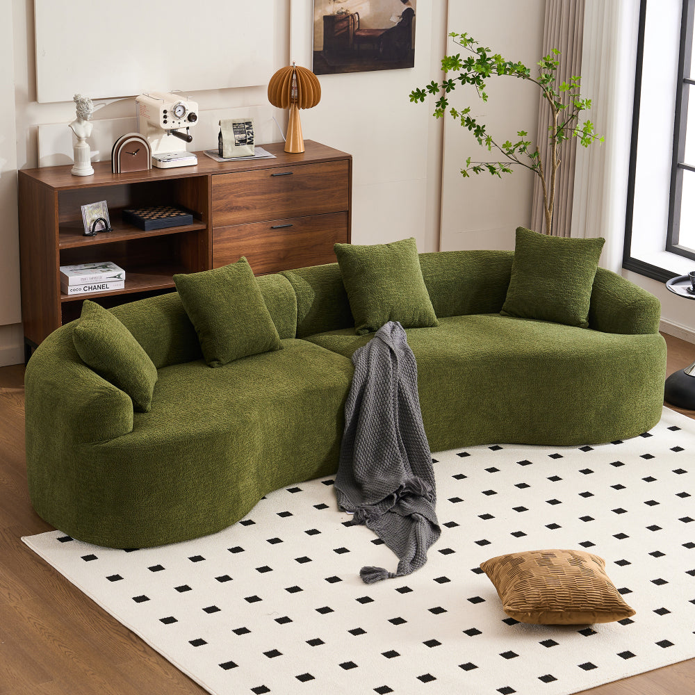 110" Curved Boneless Sectional Sofa 4-Seat