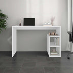 Office Desk with Storage and Minimalist Design — 47" W x 20.5" D x 29.8" H | Modern Computer Desk with Built-In Open Shelving | Generous Tabletop | Particle Board | Home Office, Apartment & Compact Workspace | Wenge