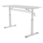 Height-Adjustable Standing Desk — 39" Manual Crank Sit-Stand Desk for Kids & Adults | Ergonomic Home Office Study Table | Sturdy Dual-Column Frame | No Electricity Needed | Compact Minimalist Design | White