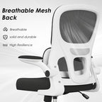 Mesh Ergonomic Office Chair | Tailored Lumbar Support | High-Density Double Mesh Backrest | Flip-Up Armrests | Breathable Elastic Sponge Seat | 90°–120° Tilt + Pneumatic Height Adjustment | 350 lbs | Easy Assembly | Home, Study, Office