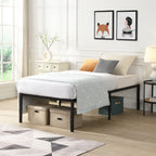 Twin/Full/Queen/King Size Heavy Duty Metal Platform Bed Frame | 750 lbs Steel Slat Support | No Noise No Shaking | Under-Bed Storage Space | Quick & Easy Assembly | Black