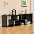 Modern Black Wood Grain MDF TV Stand