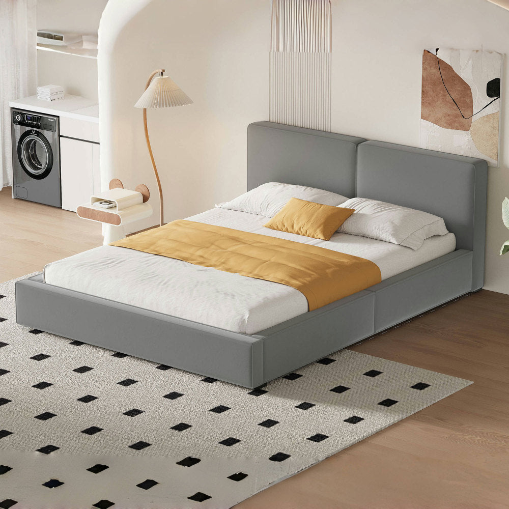 Velvet Upholstered Platform Bed