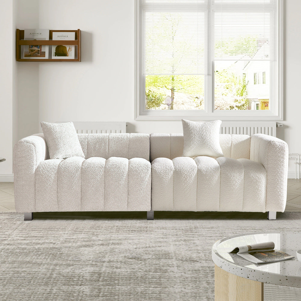 83.46" Modern Bubble Modular 3-Seat Velvet Sofa