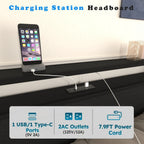 Twin/Full/Queen Size Metal Platform Bed with 4 Storage Drawers | Headboard Charging Station 2 Outlets & 2 USB | 16 RGB LED Lights 60000+ Colors | Heavy Duty Steel Slats | No Box Spring Needed | Black