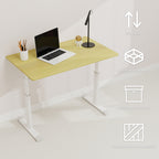 Height-Adjustable Standing Desk — 39" Manual Crank Sit-Stand Desk for Kids & Adults | Ergonomic Home Office Study Table | Sturdy Dual-Column Frame | No Electricity Needed | Compact Minimalist Design | White