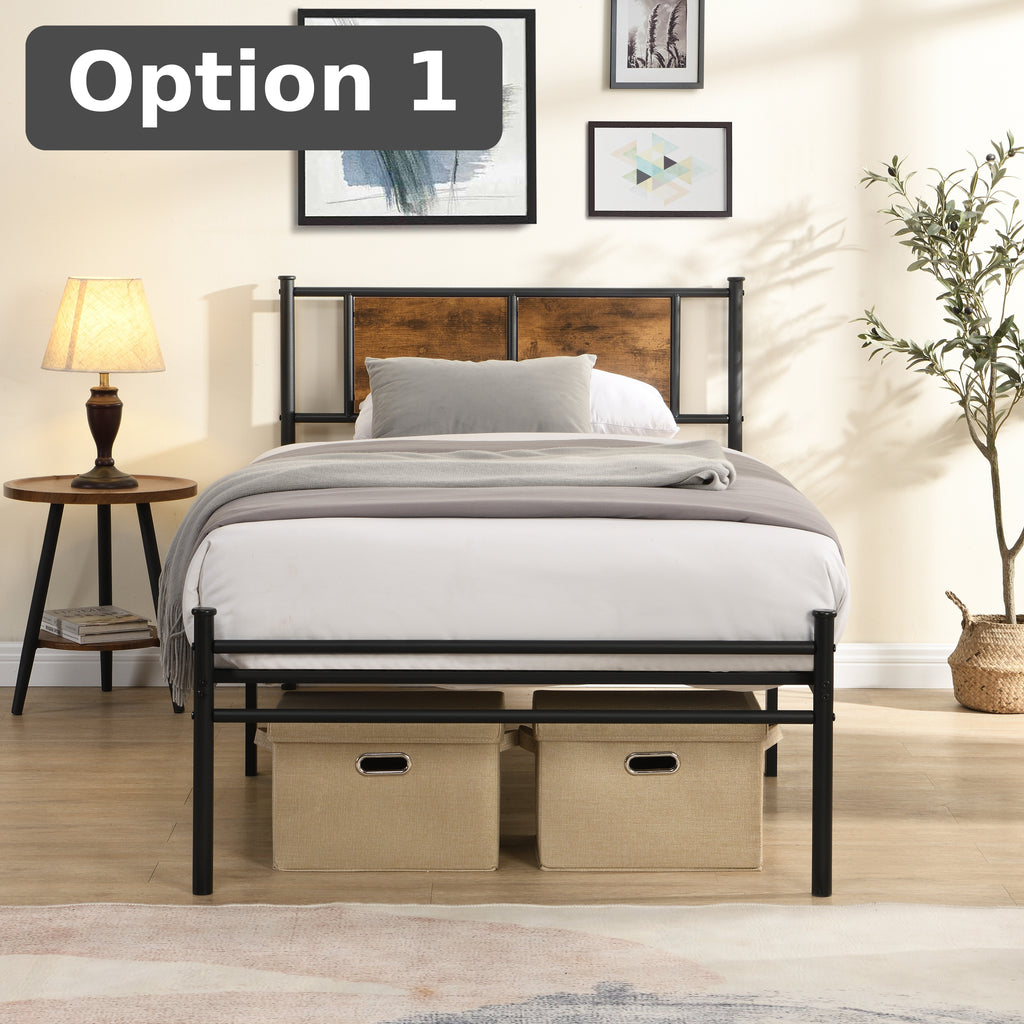 Option 1: Rustic Frame + Soft Mattress
