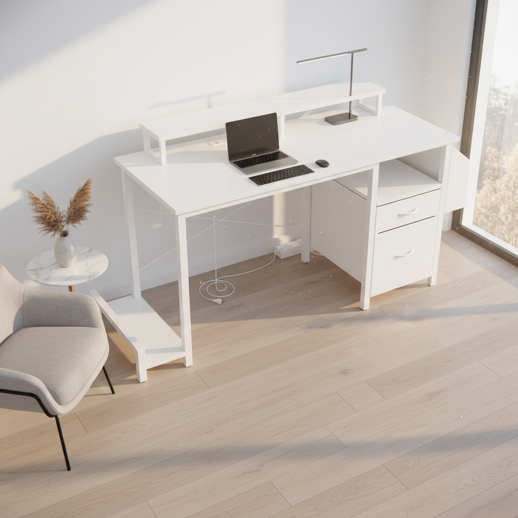 47.3"office desk with power outlet